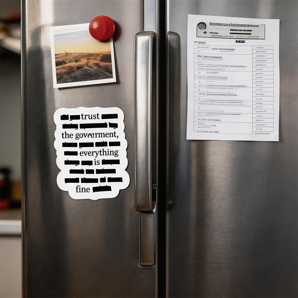 ''Everything Is Fine, Trust Your Government'' Sticker