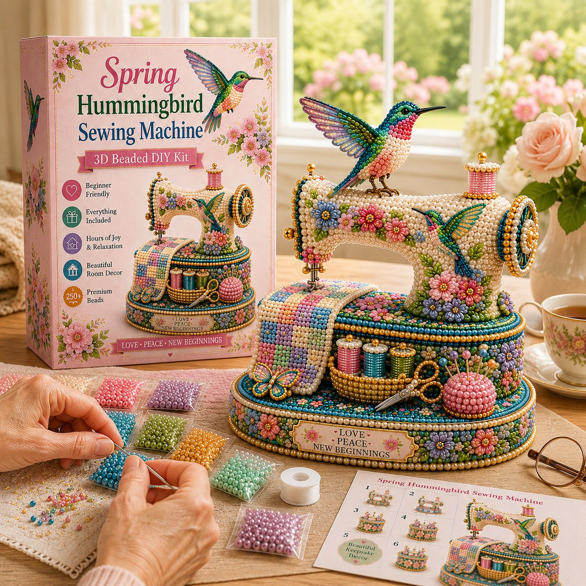 Spring Hummingbird Sewing Machine 3D Spring Limited Keepsake Edition