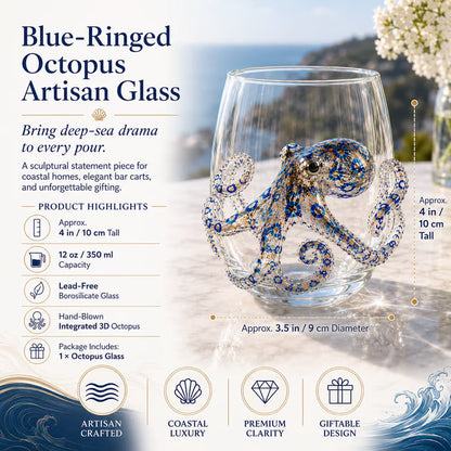 Blue Ringed Octopus Handcrafted Glassware