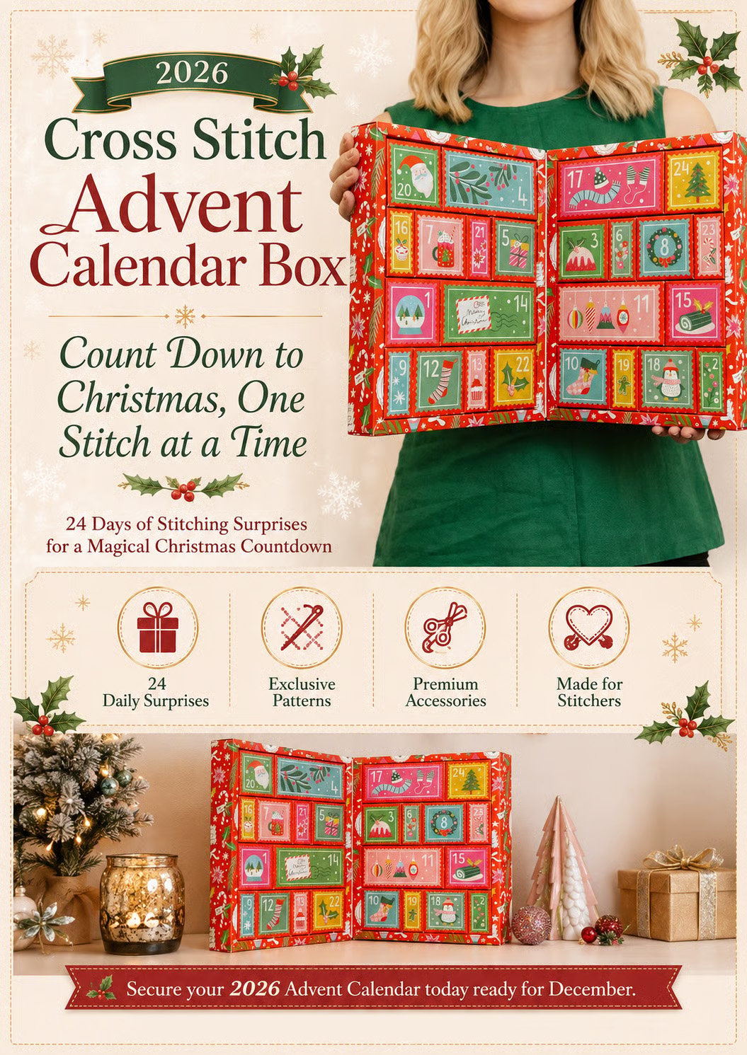 2026 Cross Stitch Advent Calendar Box