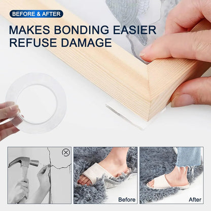 2-Pack Heavy Duty Nano Double-Sided Mounting Tape | Clear Removable Adhesive Tape