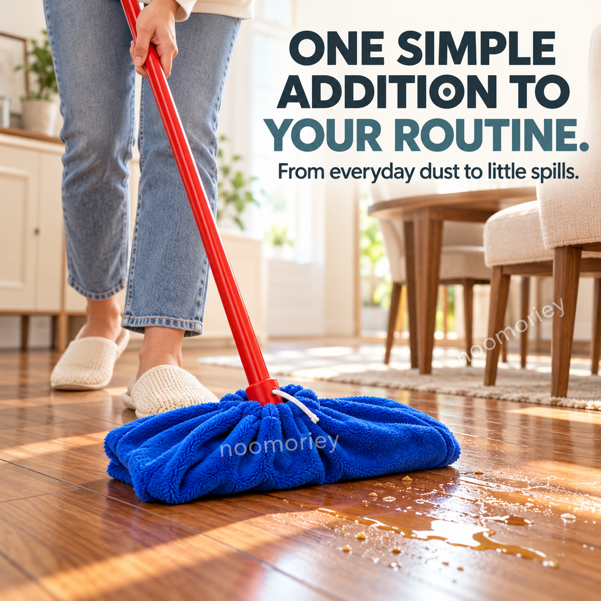 2 PCS Reusable Microfiber Mop Head Cover, Dust & Spill Cleaning Pad