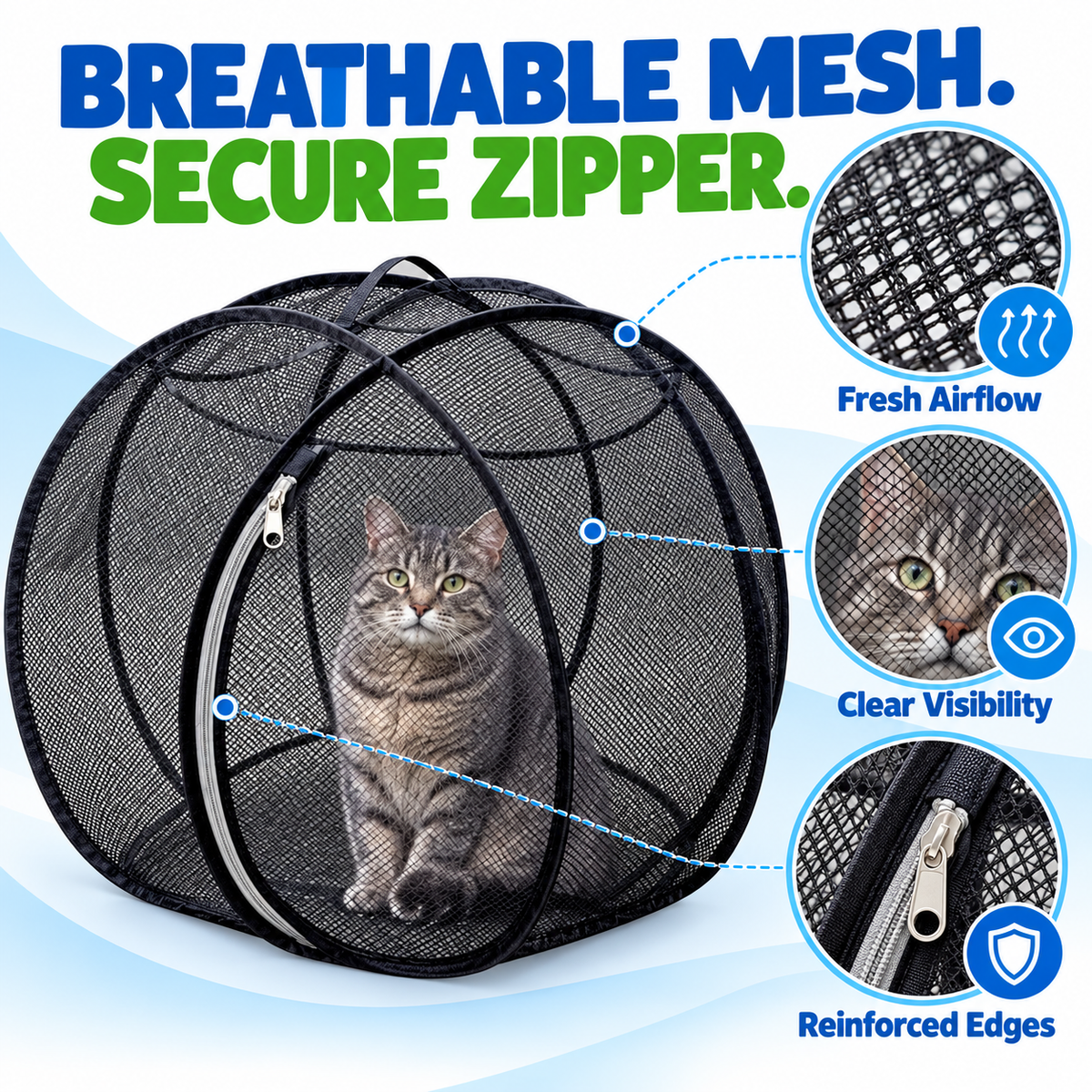 FreshAir Cat Haven Pop-Up Mesh Playpen