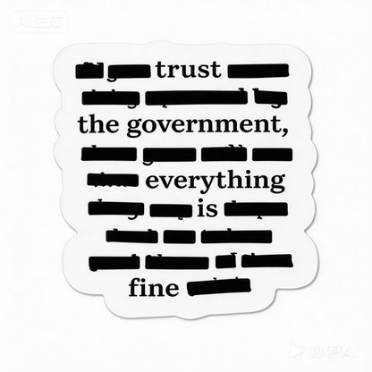 ''Everything Is Fine, Trust Your Government'' Sticker