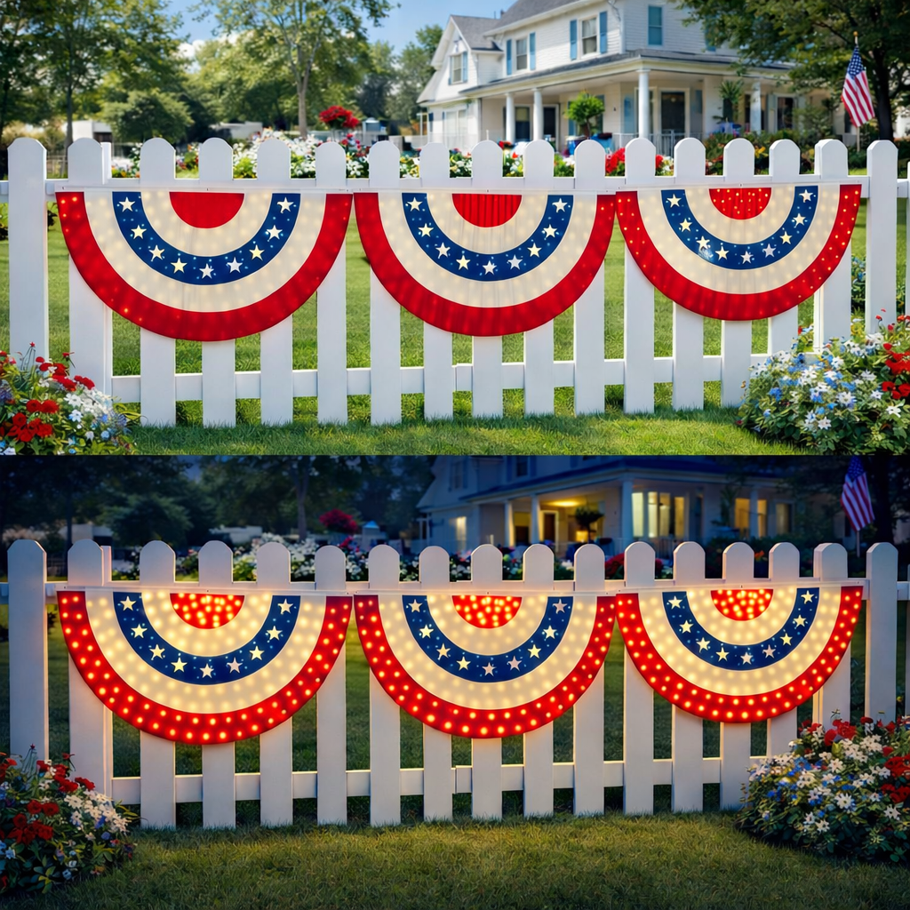 3 x 6 Ft LED Patriotic Bunting Banner for America s 250th