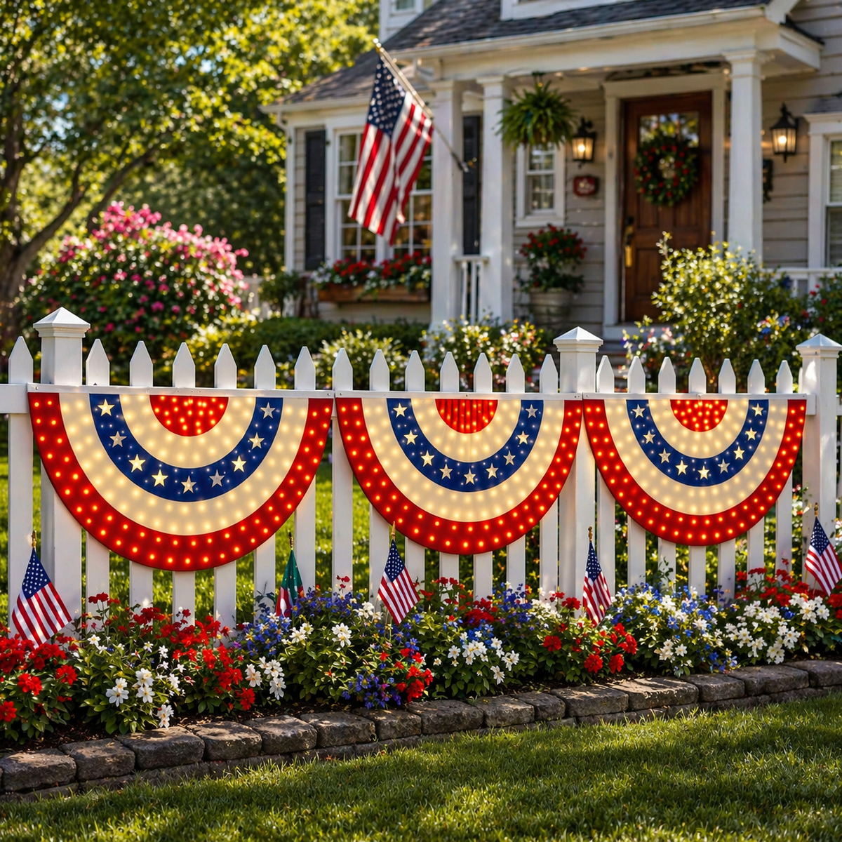 3 x 6 Ft LED Patriotic Bunting Banner for America s 250th