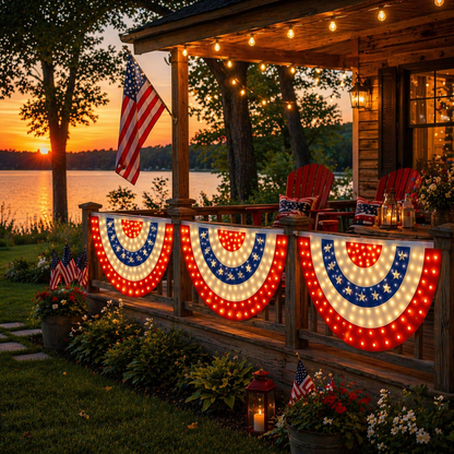 3 x 6 Ft LED Patriotic Bunting Banner for America s 250th