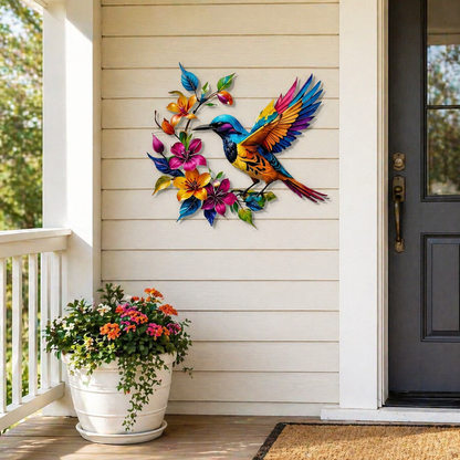 2026 - Hummingbird Bloom Metal Wall Art