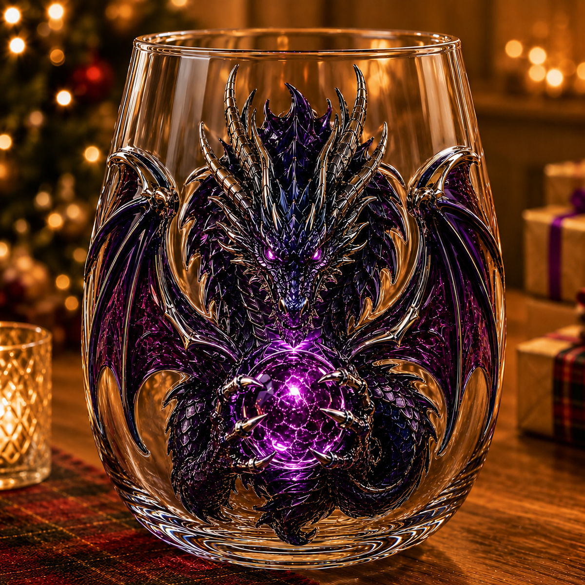 3D Mythic Dragon Glass Art Cup | Luxury Raised Fantasy Glassware for Whiskey, Home Bar D cor & Legendary Gifts