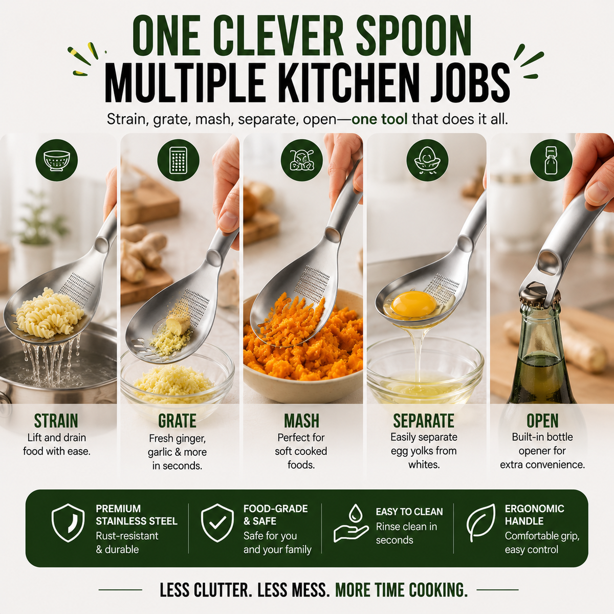 304 Stainless Steel Multifunctional Kitchen Spoon