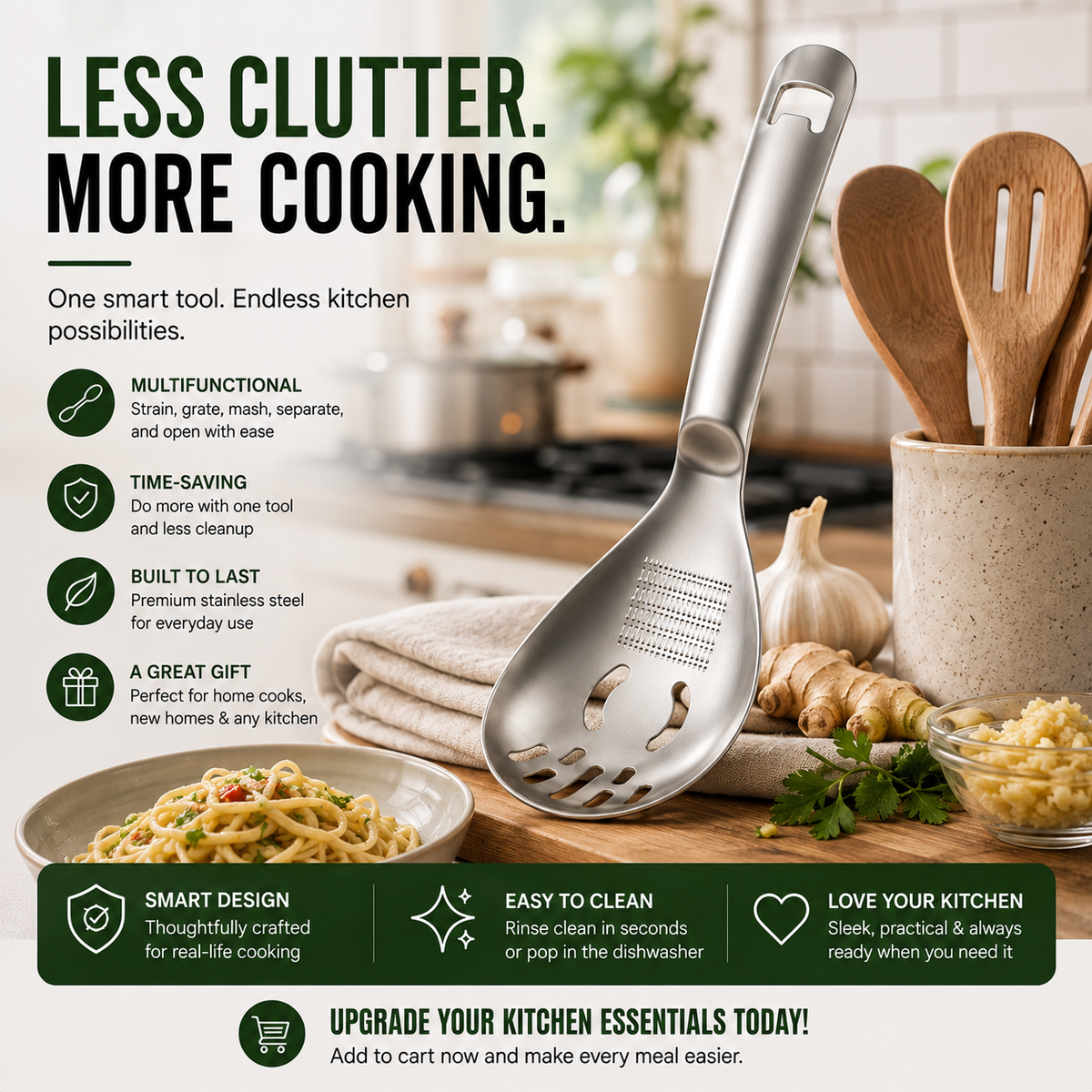 304 Stainless Steel Multifunctional Kitchen Spoon