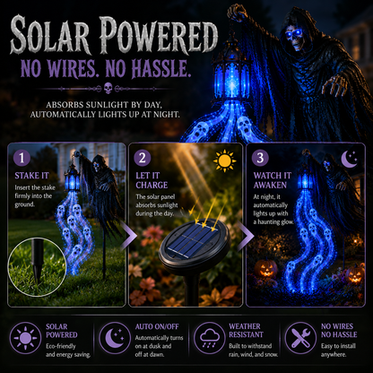 Grim Reaper Ghost Cascade Halloween Yard Light