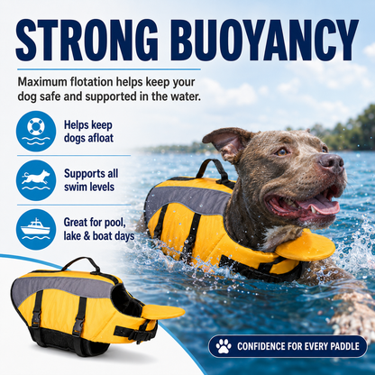 Premium Dog Life Jacket Maximum Buoyancy, High-Vis Reflective Trim & Top Rescue Grab Handle (XS XL)