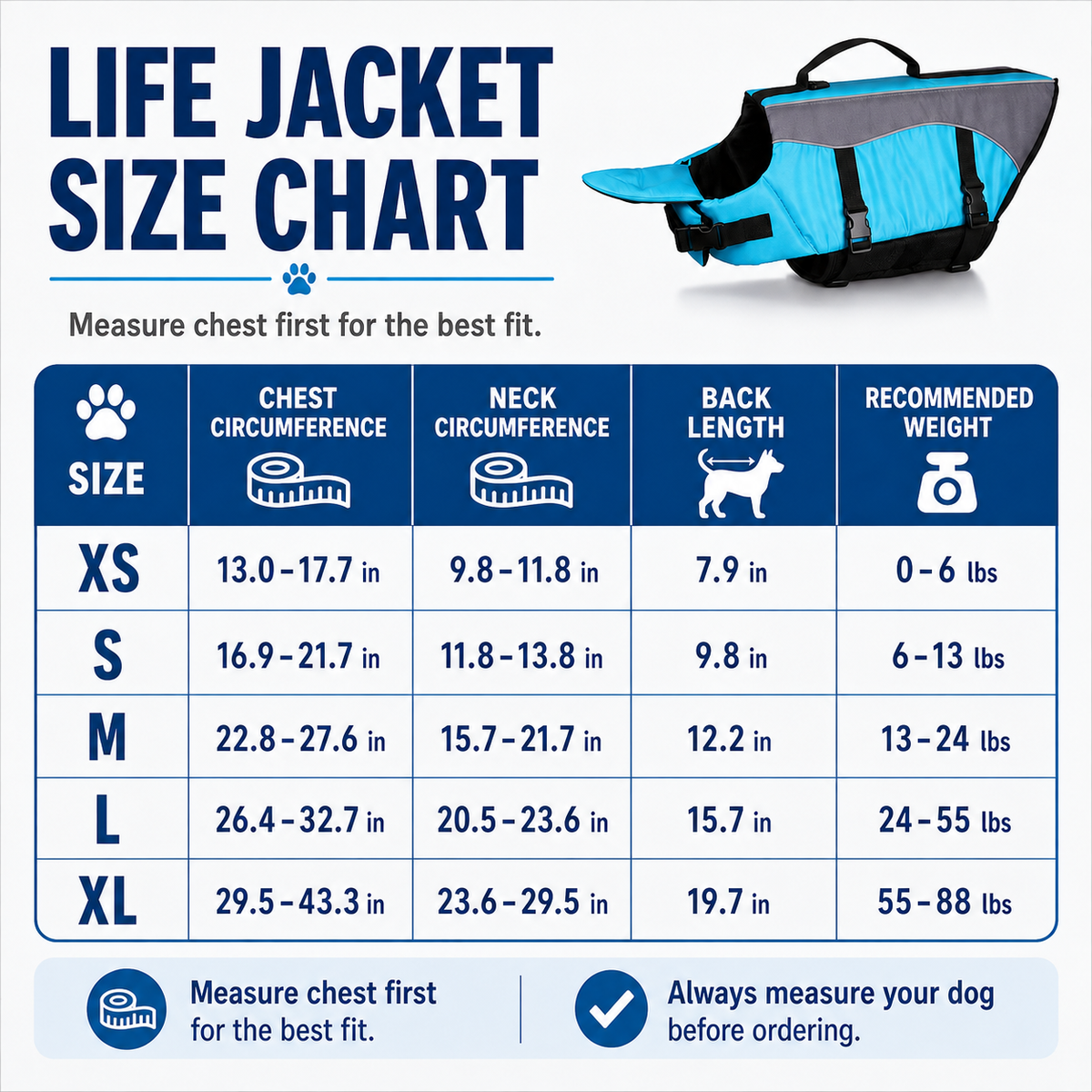 Premium Dog Life Jacket Maximum Buoyancy, High-Vis Reflective Trim & Top Rescue Grab Handle (XS XL)