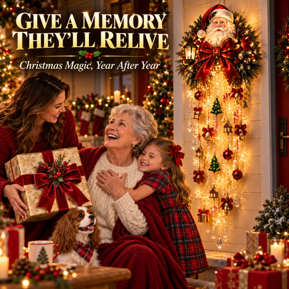 Christmas Magic Cascading Santa Wall Light A Show-Stopping Holiday Display for Your Home