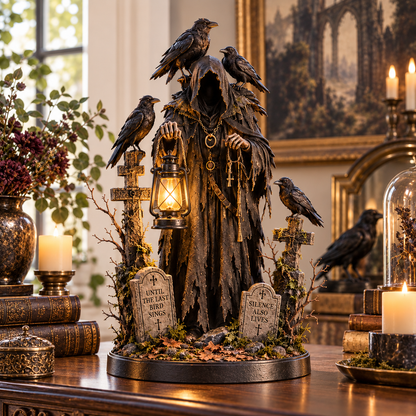 Keeper of the Last Light Raven Guardian Lantern Statue