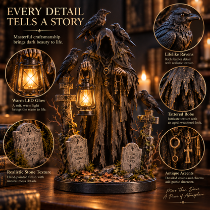 Keeper of the Last Light Raven Guardian Lantern Statue