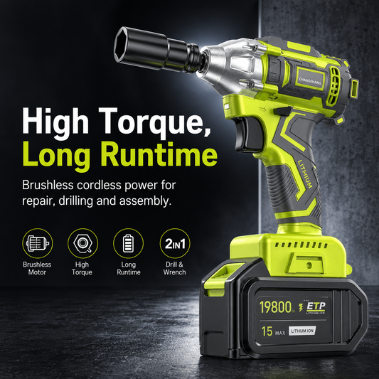 2-in-1 Brushless Cordless Impact Wrench & Drill Kit