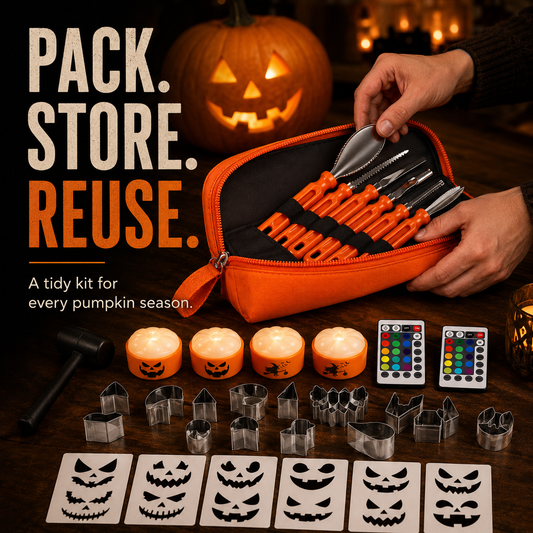 36-Piece Pumpkin Carving Kit with 16-Color LED Lights