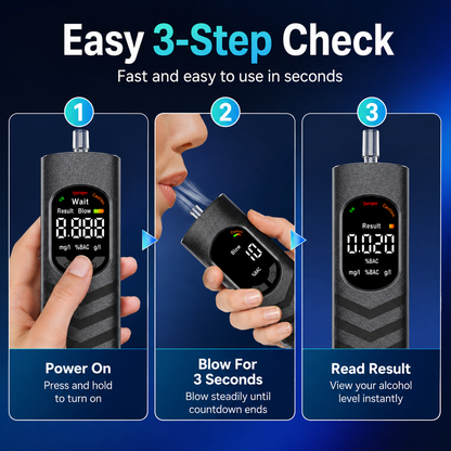 Rechargeable Digital Alcohol Tester with Voice Broadcast