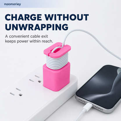 2PCS 2-in-1 Silicone Charger Protector with Cord Wrap for 18W/20W Adapters