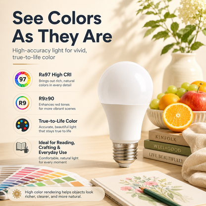 Ra97 Full Spectrum LED Bulb Natural Sunlight For Bright & Healthy Living Space