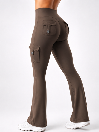 Women's High-Waisted Cargo Pocket Workout Leggings