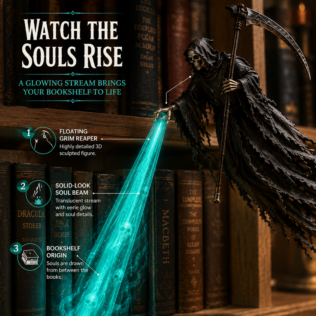 The Soul Collector Haunted Reaper Shelf Light