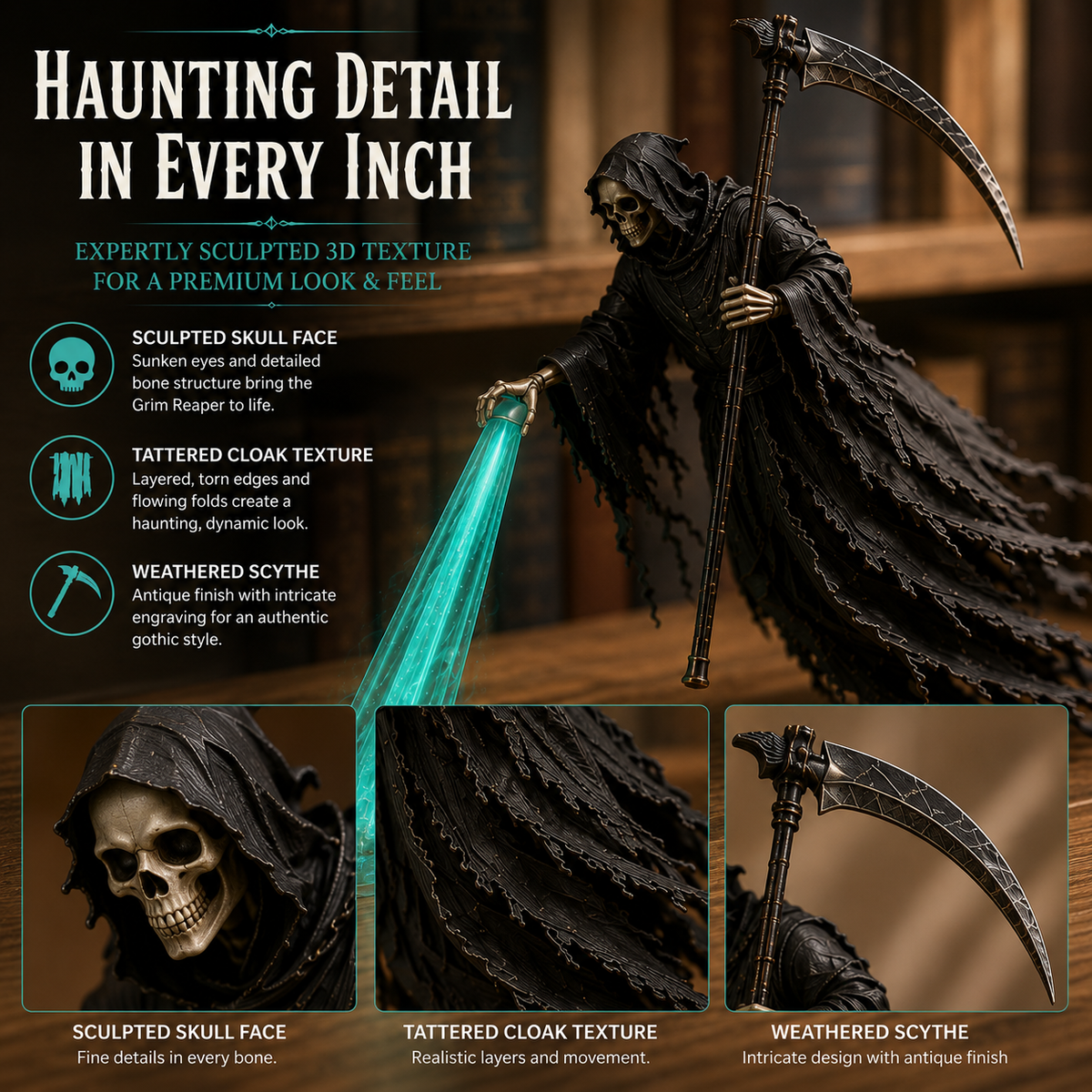 The Soul Collector Haunted Reaper Shelf Light