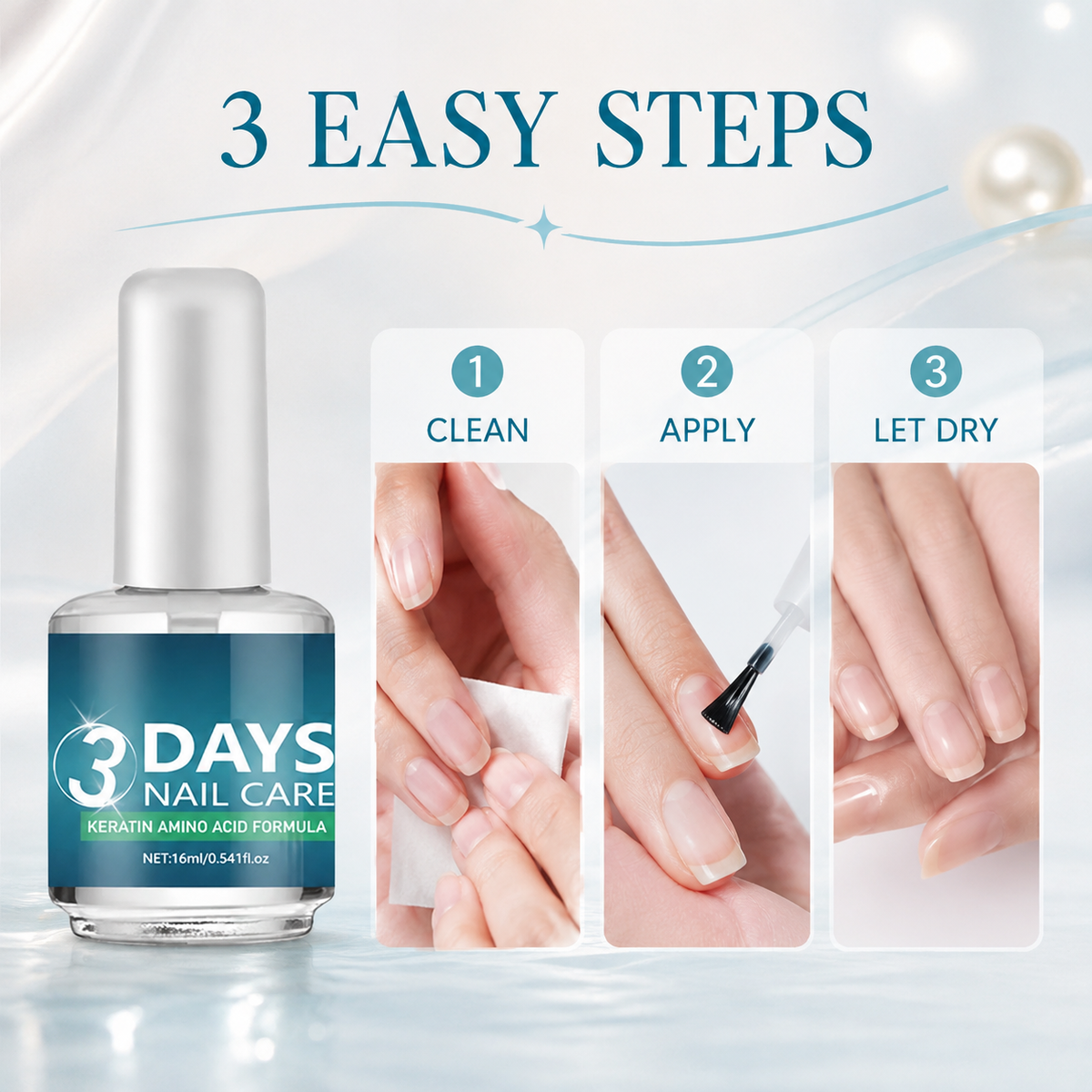 3 Days Nail Care - Keratin Amino Acid Formula, Suitable for Soft and Fragile Nails