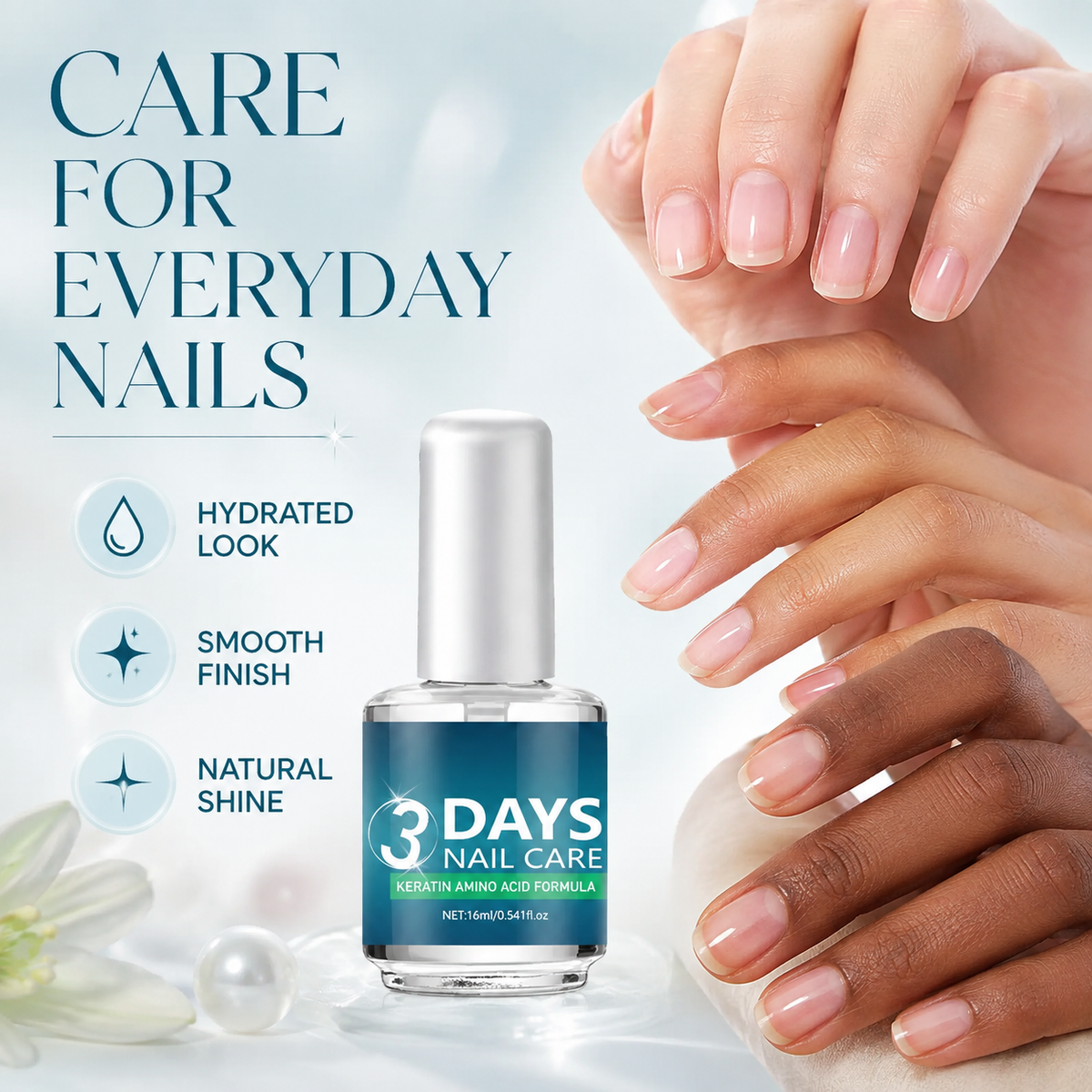 3 Days Nail Care - Keratin Amino Acid Formula, Suitable for Soft and Fragile Nails