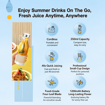 Portable Electric Juicer Cup for Smoothies and Fresh Juice
