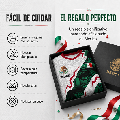 2026 Mexican Soccer Jersey, Men's Mexico Aztec Calendar Style Jerseys, Soccer Lover Gift