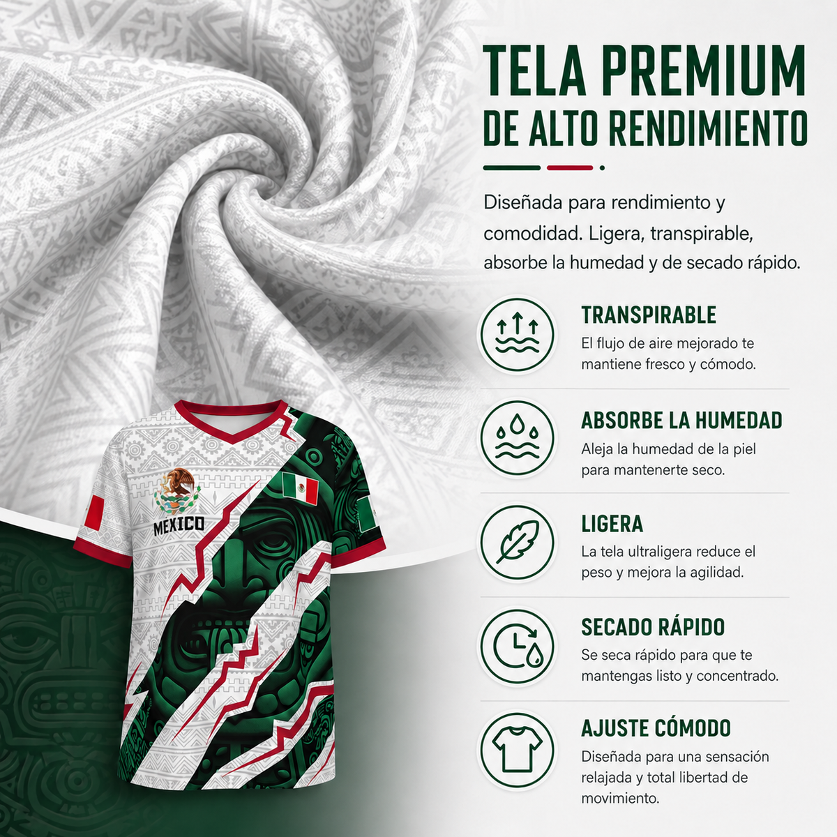2026 Mexican Soccer Jersey, Men's Mexico Aztec Calendar Style Jerseys, Soccer Lover Gift