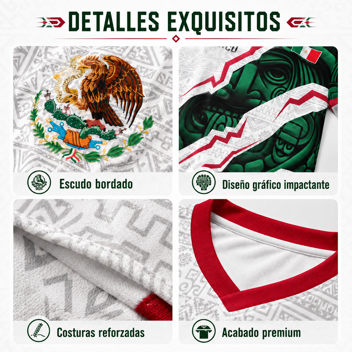 2026 Mexican Soccer Jersey, Men's Mexico Aztec Calendar Style Jerseys, Soccer Lover Gift
