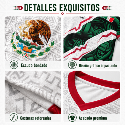 2026 Mexican Soccer Jersey, Men's Mexico Aztec Calendar Style Jerseys, Soccer Lover Gift