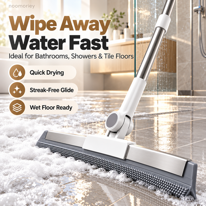 2-in-1 Silicone Floor Squeegee Broom Fast Water Removal for Bathroom, Shower & Floors