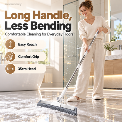 2-in-1 Silicone Floor Squeegee Broom Fast Water Removal for Bathroom, Shower & Floors