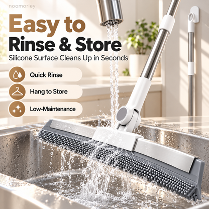 2-in-1 Silicone Floor Squeegee Broom Fast Water Removal for Bathroom, Shower & Floors