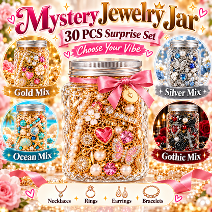 30-Piece Mystery Jewelry Jar Surprise Rings, Earrings, Necklaces & Bracelets | 4 Style Themes