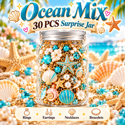 30-Piece Mystery Jewelry Jar Surprise Rings, Earrings, Necklaces & Bracelets | 4 Style Themes