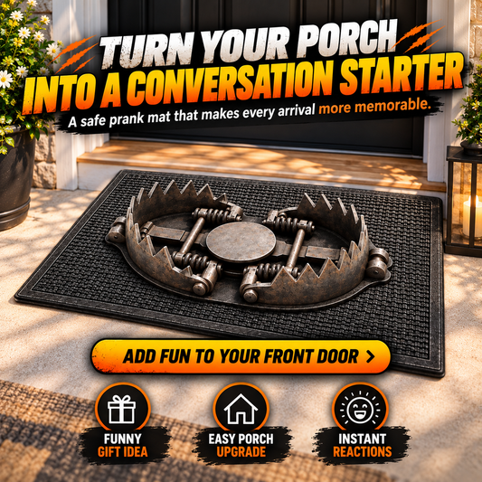 3D Bear Trap Prank Doormat Realistic Rubber Door Mat for Hilarious Reactions