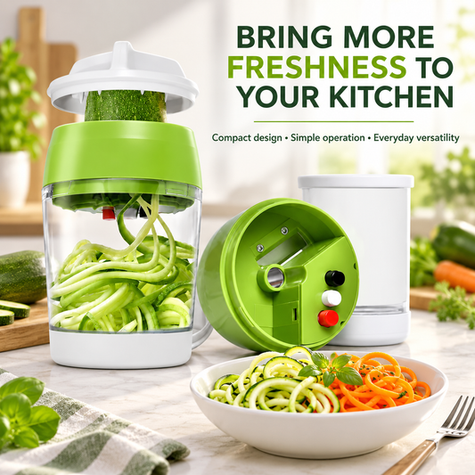 4-in-1 Vegetable Spiralizer & Slicer Multi-Mode Vegetable Cutter for Zoodles Slices & Fine Cuts
