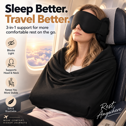 3-in-1 Travel Sleep Support Blackout Eye Mask & Head Support