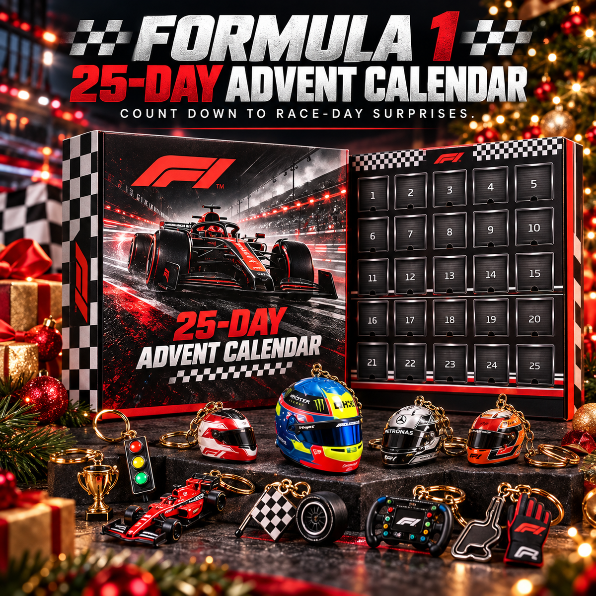 Race Day 25-Day Advent Calendar Motorsport Collectible Christmas Gift