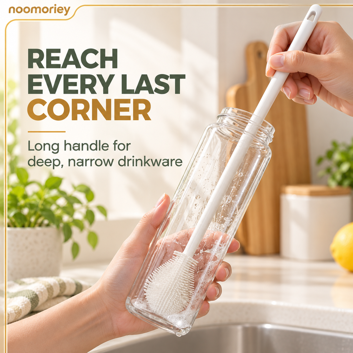 360 Silicone Bottle Cleaning Brush with Long Handle