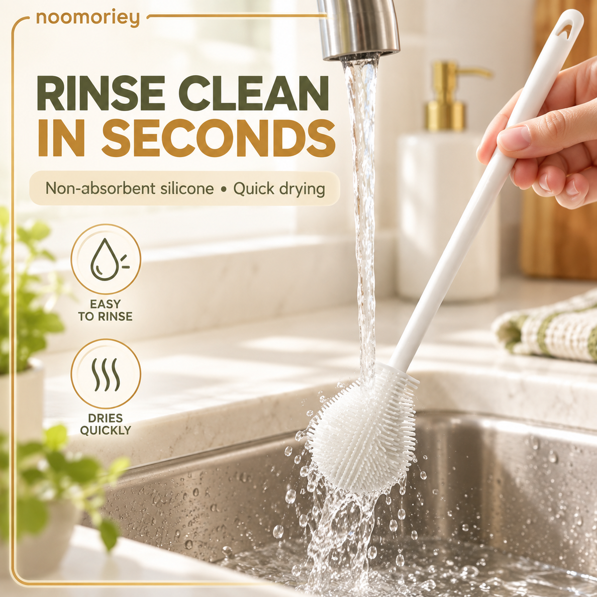 360 Silicone Bottle Cleaning Brush with Long Handle