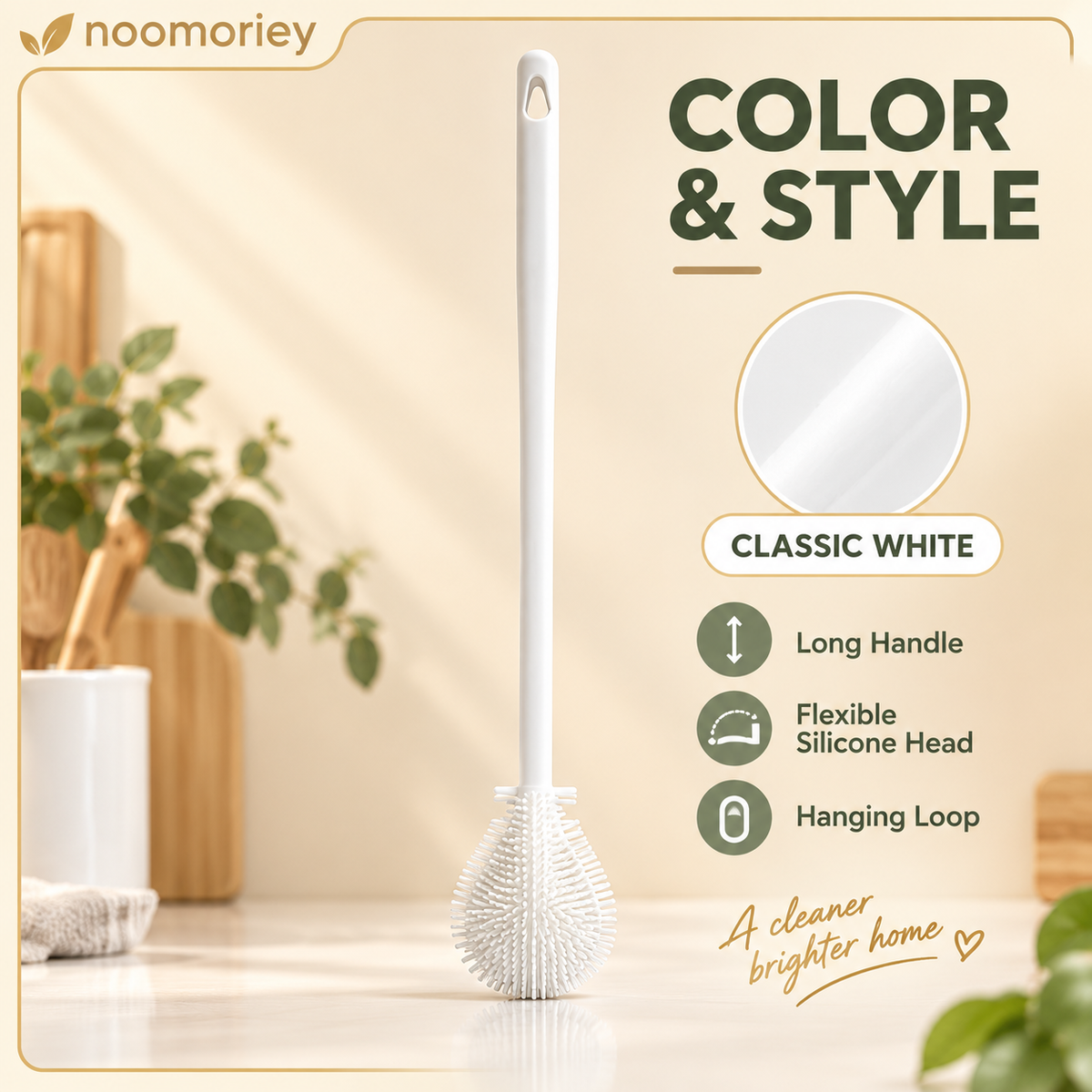 360 Silicone Bottle Cleaning Brush with Long Handle