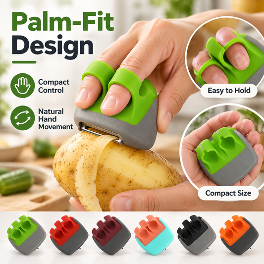 2-Piece Palm Vegetable Peeler Set Soft Grip Handheld Fruit & Veggie Peeler