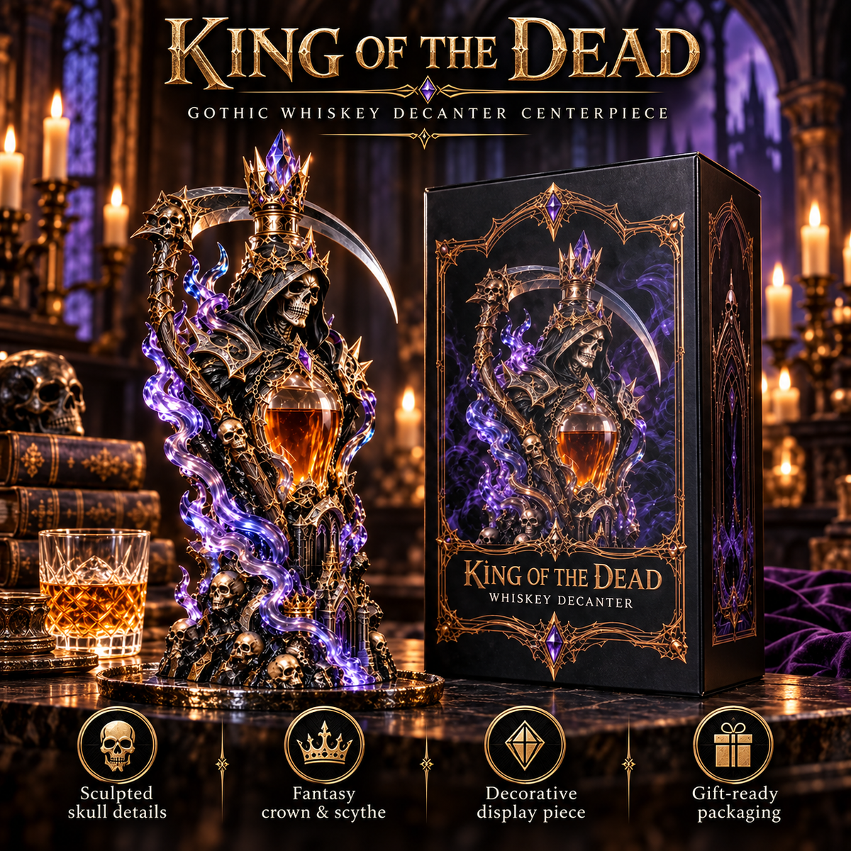 King of the Dead Grim Reaper Whiskey Decanter